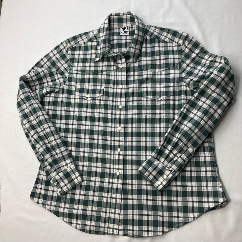 Vintage Rockies Forest Green Plaid Pearl Snap Western Shirt XL - Picture 10 of 14